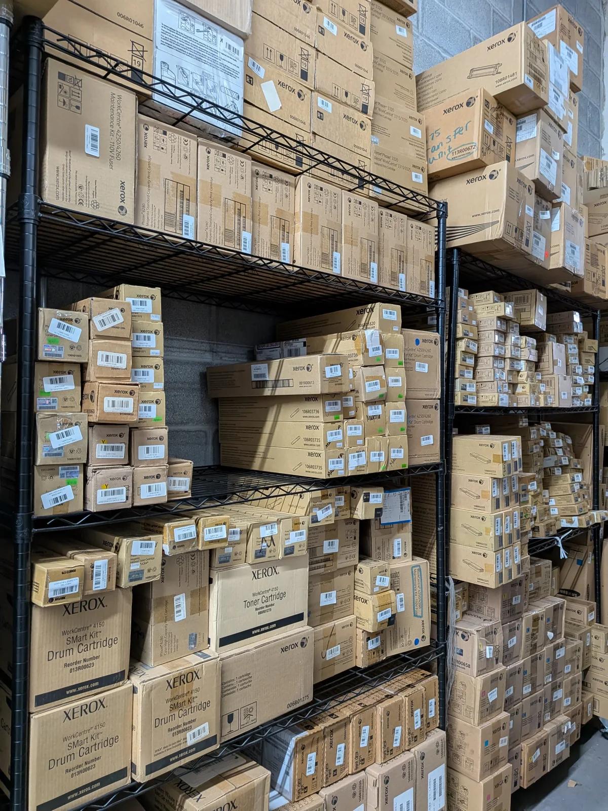 Packing toner cartridges for an online toner buyer
